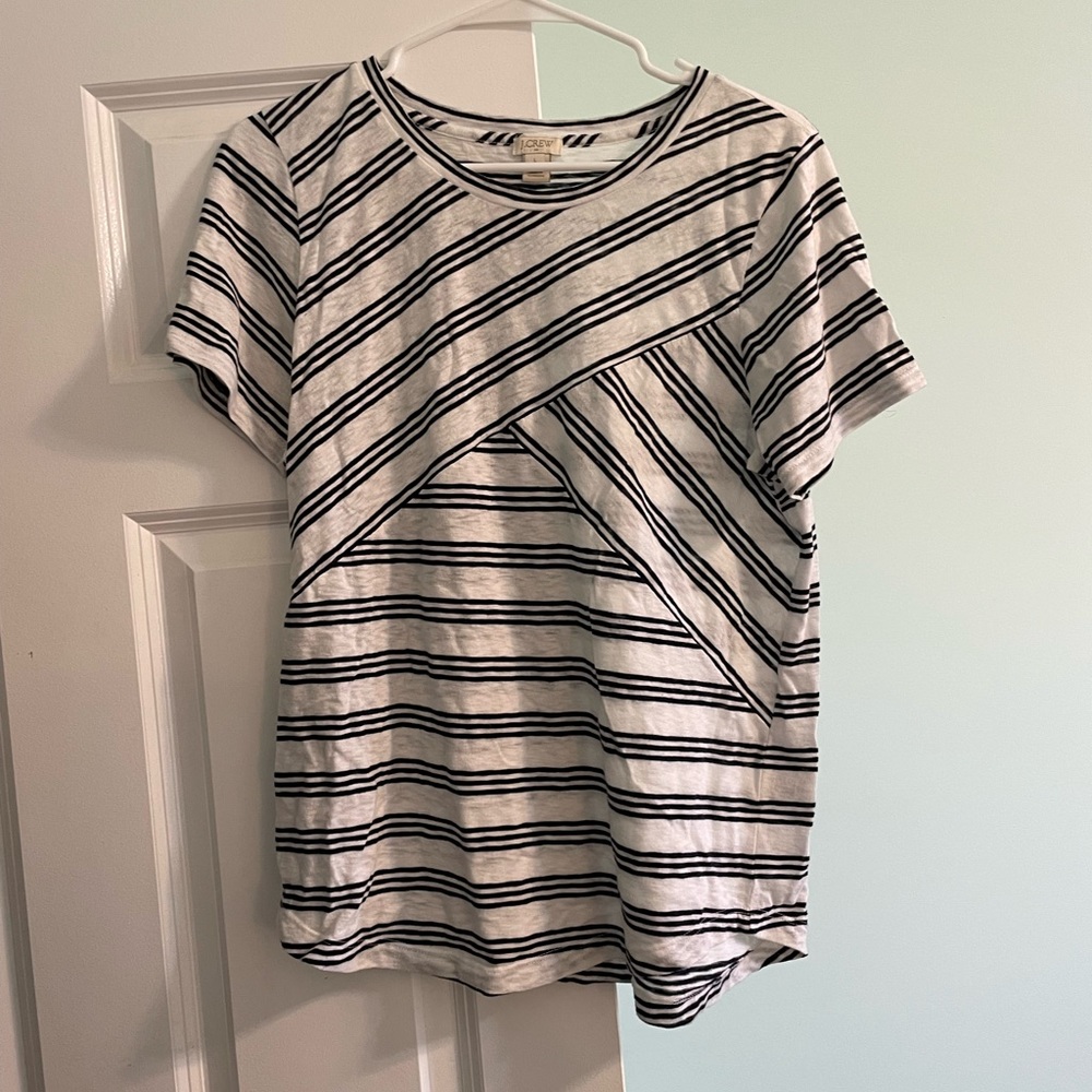 J.Crew Crossed Striped Tee